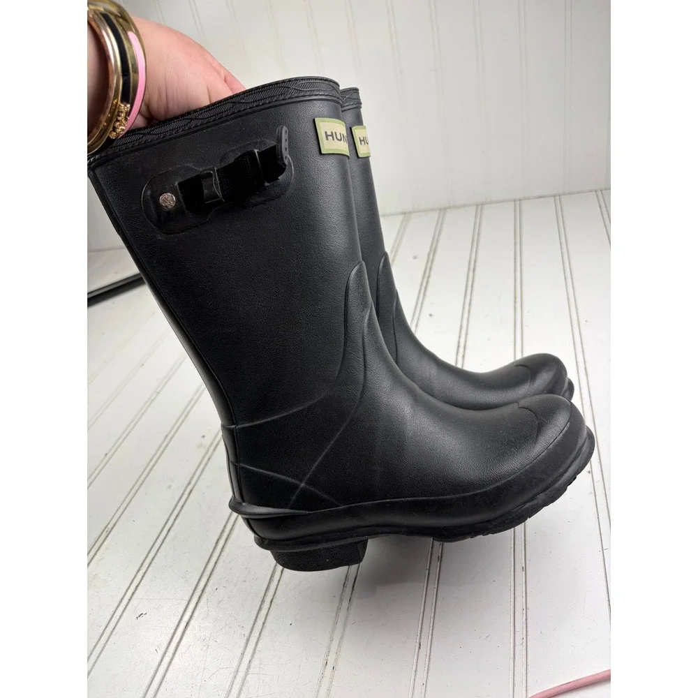 Hunter Original Black Norris Field Waterproof Rubber Rain Boots Kids Size 13/1
